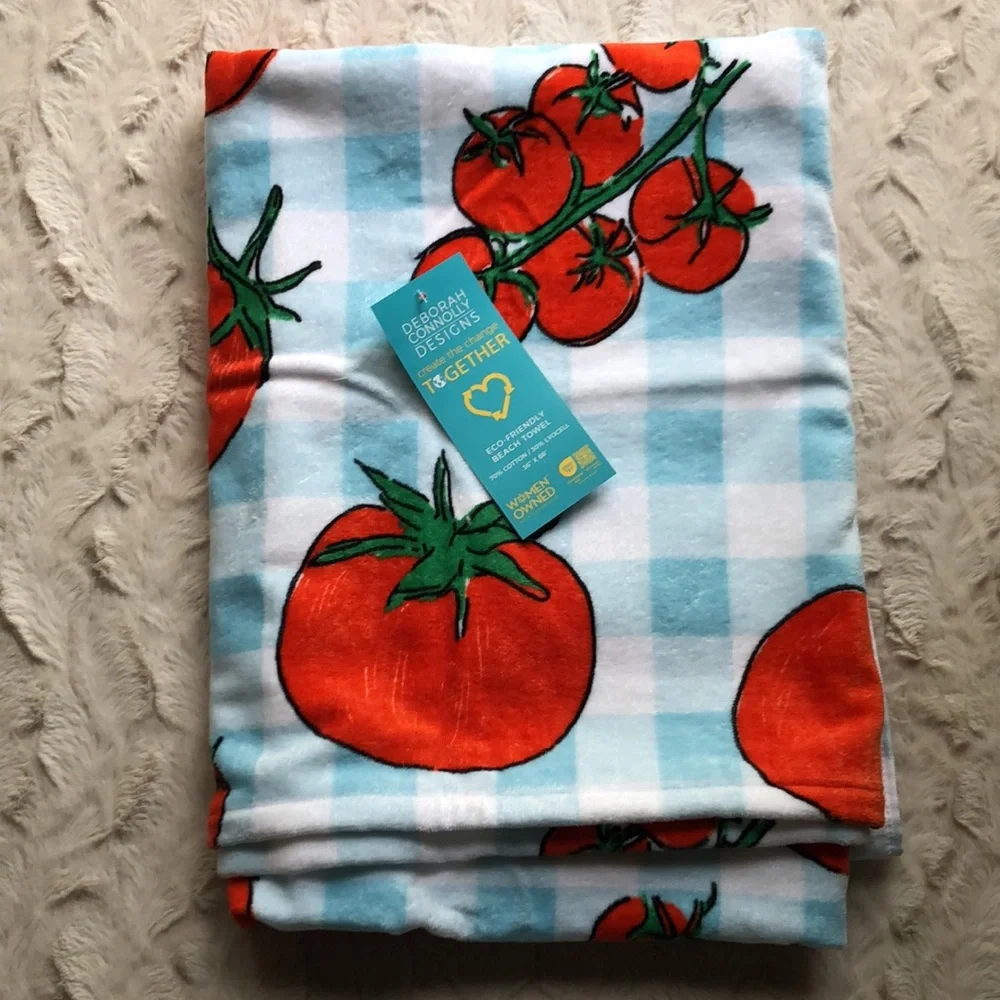 Deborah Connolly TOMATO Print Beach Towel